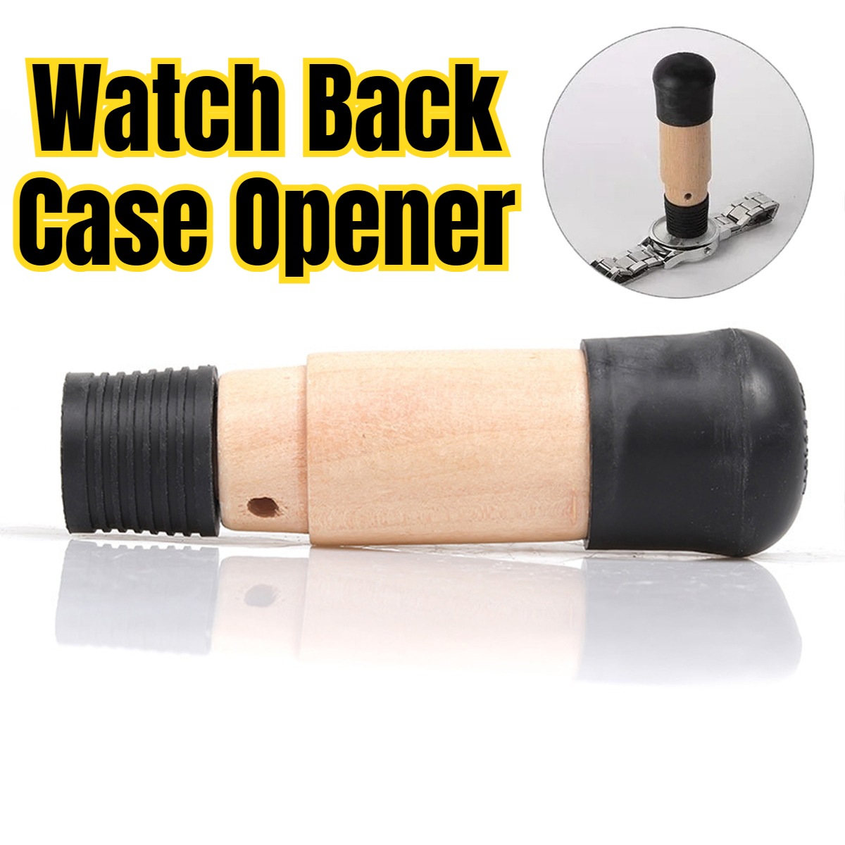 Watchmaker Repair Tool Kit Case Opener - Narzędzie do zdejmowania dekielków zegarków, drewniany