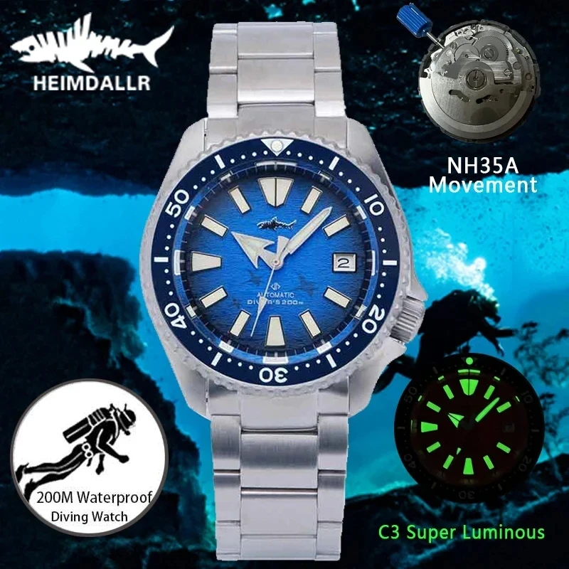 Automatic Dive Watch 200M Nh35 Movement - Heimdallr Nowy Zegarek Nurkowy SKX007 Tytanowy