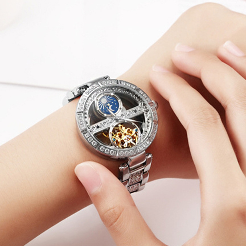 Skeleton Automatic Watch Luxury Tourbillon - Zegarek damski automatyczny damski luksusowy modny