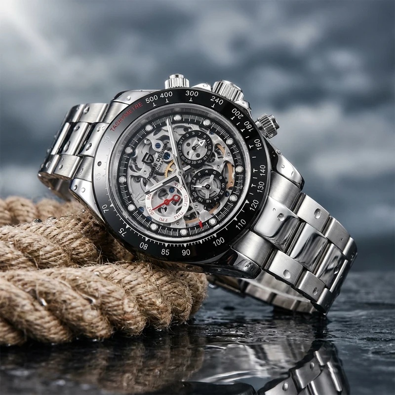 Men Mechanical Watch Sapphire Crystal - PAGANI DESIGN 1653 – męski zegarek