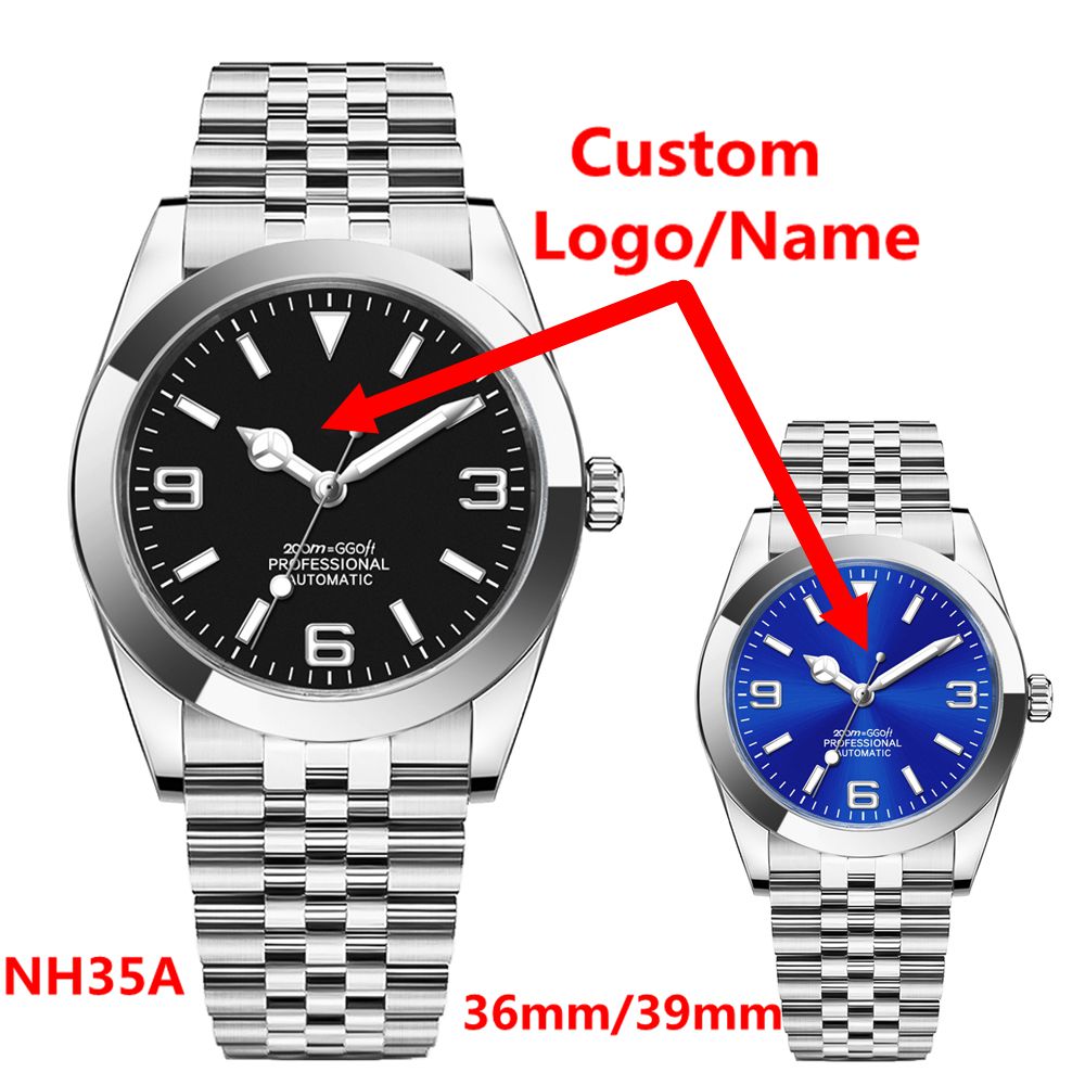 Men Mechanical Watch Sapphire Crystal - Zegarek z własnym logo, luksusowy, NH35,