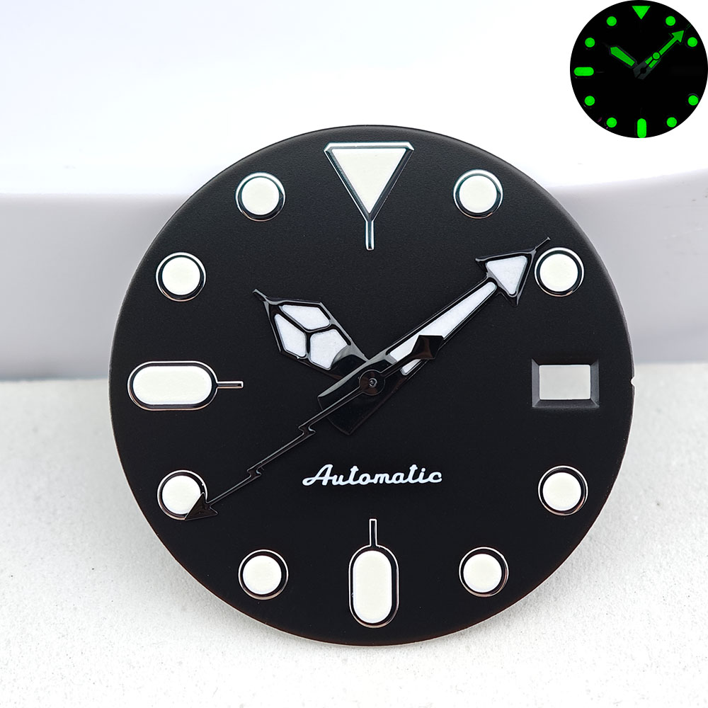 Watch Hands Set Luminous Replacement Nh35 - Zestaw czarnej tarczy i wskazówek do