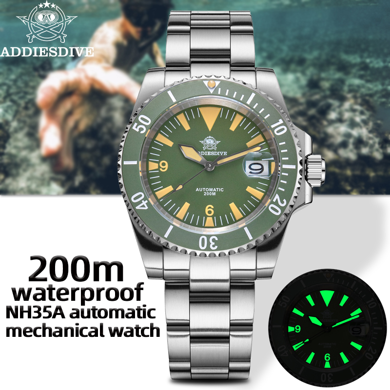 Automatic Dive Watch 200M Nh35 Movement - ADDIESDIVE Topowa Marka NH35 Automatyczny Mechaniczny