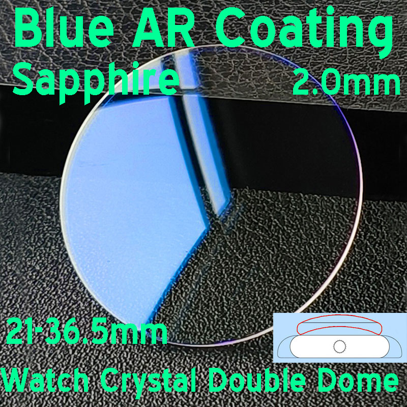 Sapphire Watch Crystal Double Domed - Niebieska powłoka AR Szafirowe szkiełko zegarkowe