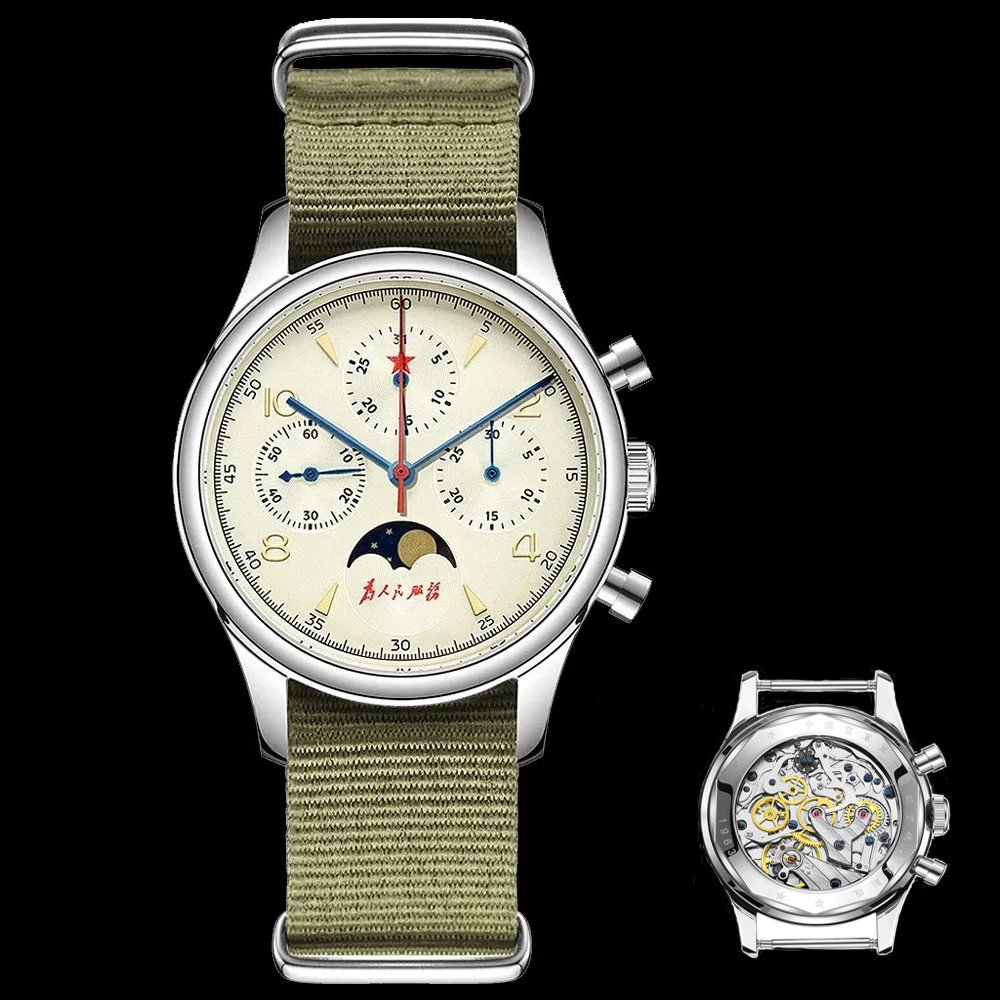 Chronograph Mechanical Watch Seagull 1963 - SEAKOSS 1963 chronograf szafirowy 40mm Pilot