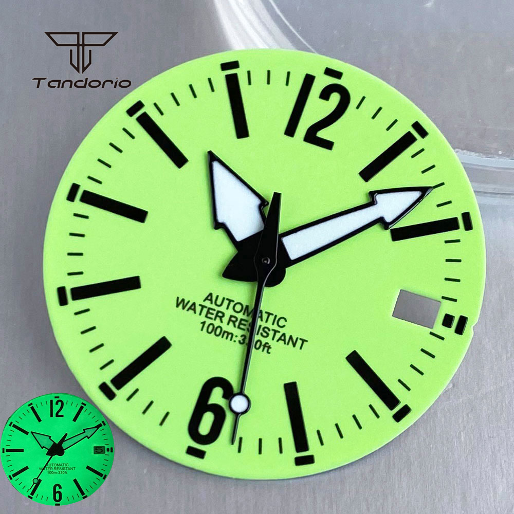 Watch Hands Set Luminous Replacement Nh35 - Tarcza zegarka 29mm, zielona, w pełni