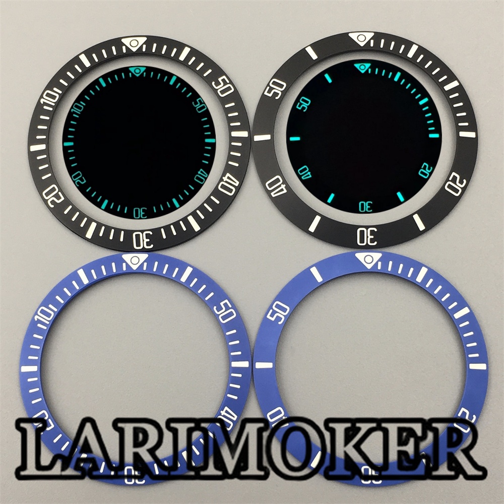 Watch Bezel Insert Ceramic Luminous - LARIMOKER 38mm czarna niebieska ceramiczna ramka