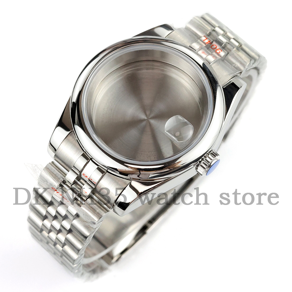 Solid Stainless Steel Watch Bracelet Jubilee - Obudowa zegarka 36 mm, srebrna, wykonana