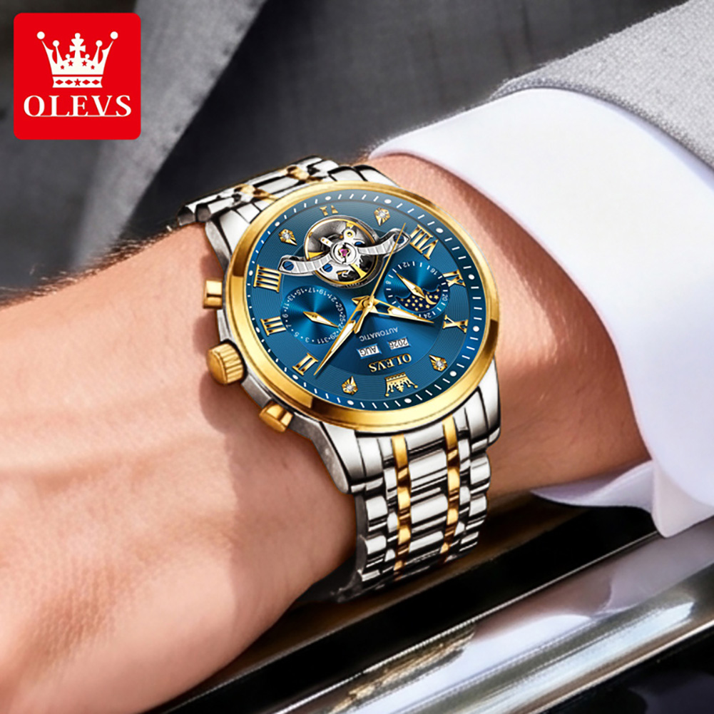 OLEVS 6763 Luksusowy Zegarek M – Skeleton Automatic Watch Luxury Tourbillon recenzja i cena