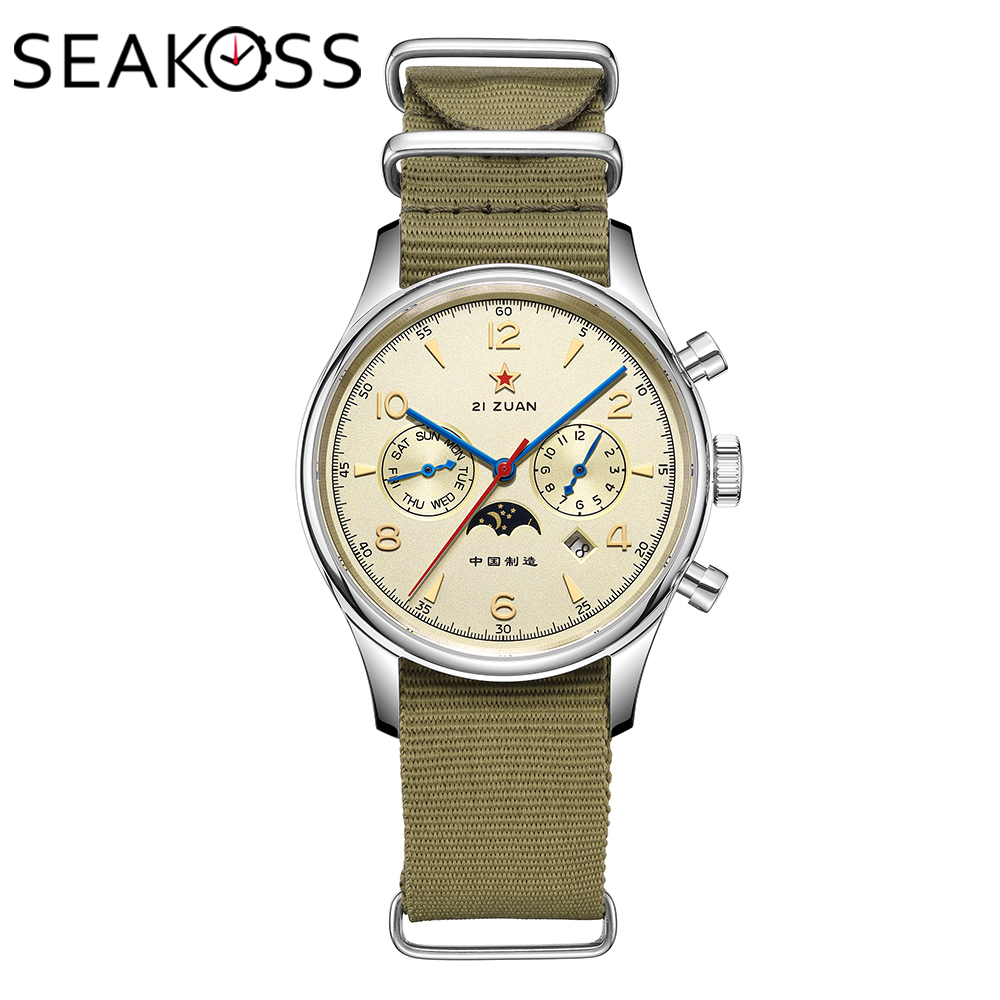 Zegarek męski SEAKOSS Pilot, a – Chronograph Mechanical Watch Seagull 1963 recenzja i cena