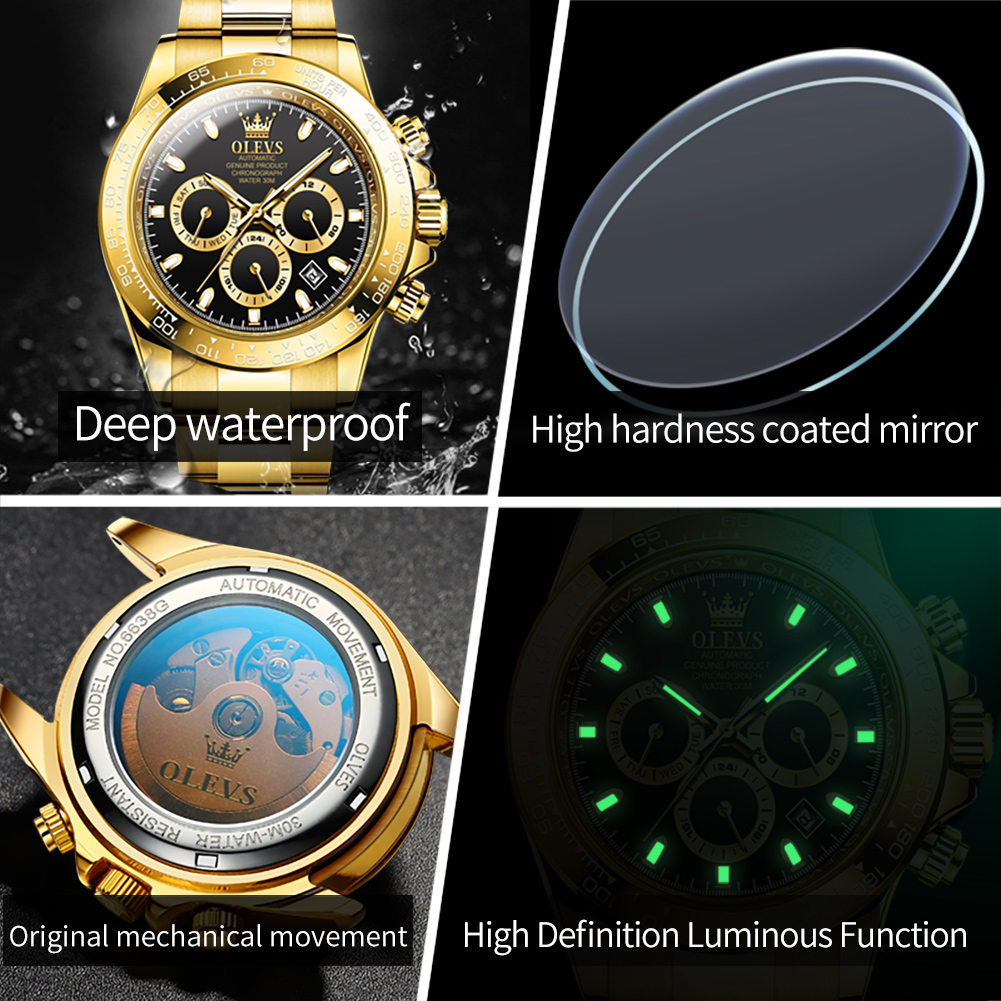 OLEVS 6638 Męskie zegarki Tour – Skeleton Automatic Watch Luxury Tourbillon recenzja i cena