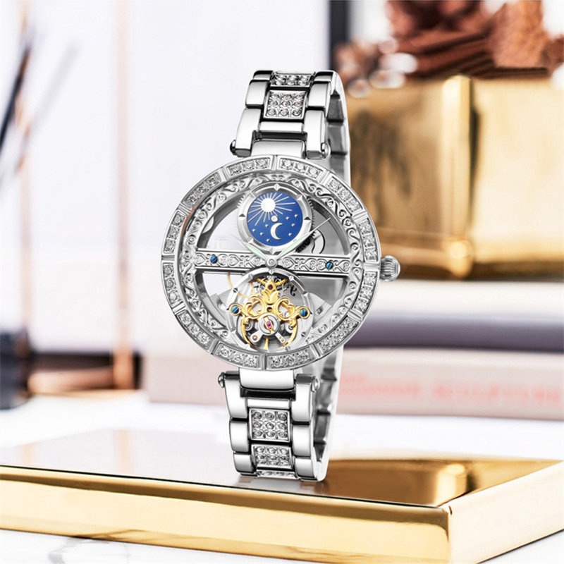 Zegarek damski automatyczny da – Skeleton Automatic Watch Luxury Tourbillon recenzja i cena