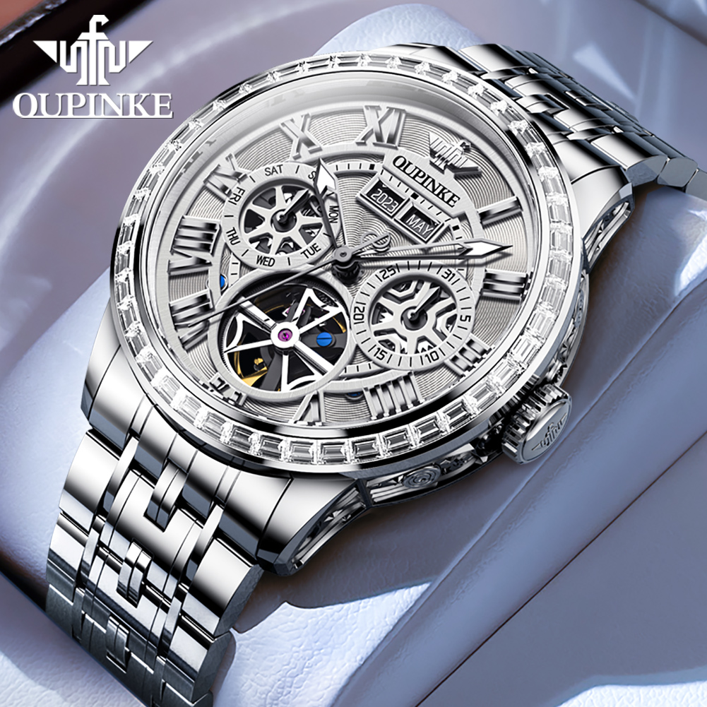 OUPINKE szkieletowy zegarek me – Skeleton Automatic Watch Luxury Tourbillon recenzja i cena