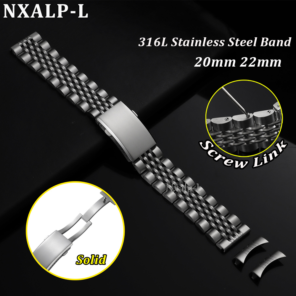 Pasek do zegarka ze stali nier – Solid Stainless Steel Watch Bracelet Jubilee recenzja i cena