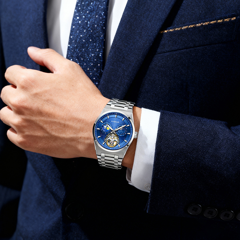 Zegarek męski X-GEAR Flywheel  – Skeleton Automatic Watch Luxury Tourbillon recenzja i cena