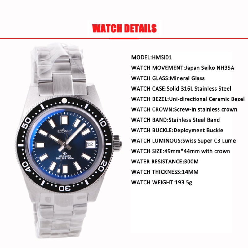 HEIMDALLR 62MAS zegarek hołdow – Sapphire Watch Crystal Double Domed recenzja i cena