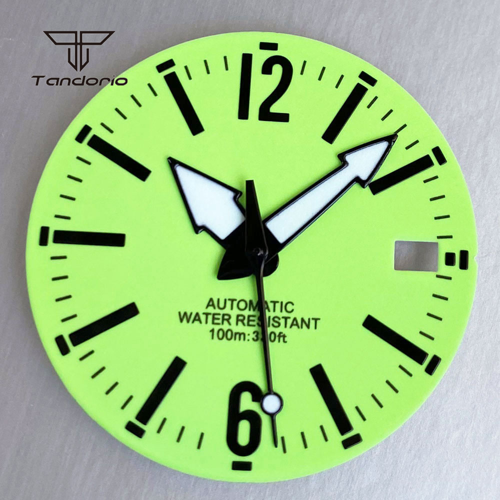 Tarcza zegarka 29mm, zielona,  – Watch Hands Set Luminous Replacement Nh35 recenzja i cena