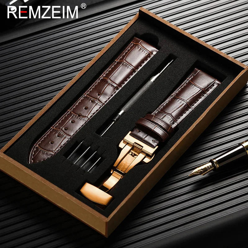 REMZEIM NEW Skórzany pasek do  – Leather Watch Strap Quick Release 20Mm 22Mm recenzja i cena